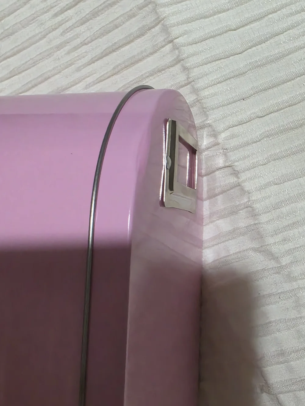 Pink Metal Mailbox with Red Flag